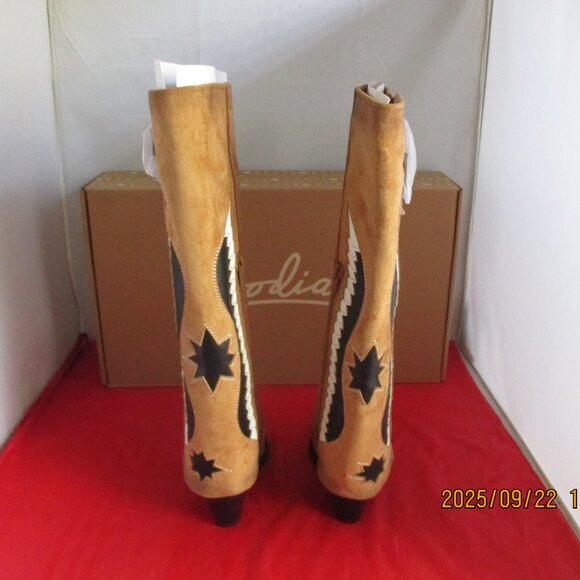 Zodiac Rowena-Wings Faux Leather Western Boots $169 - US Size 5 - Caramel - 1356 - Picture 8 of 13